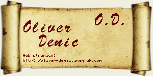 Oliver Denić vizit kartica